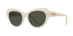 25N - Acetate Shiny White with Green Normal lenses / 