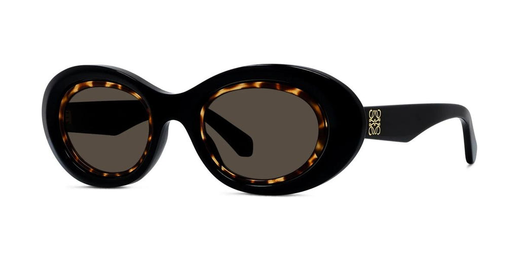01E - Acetate Shiny Black with Brown Normal lenses