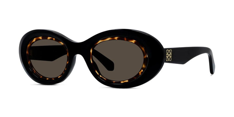 01E - Acetate Shiny Black with Brown Normal lenses