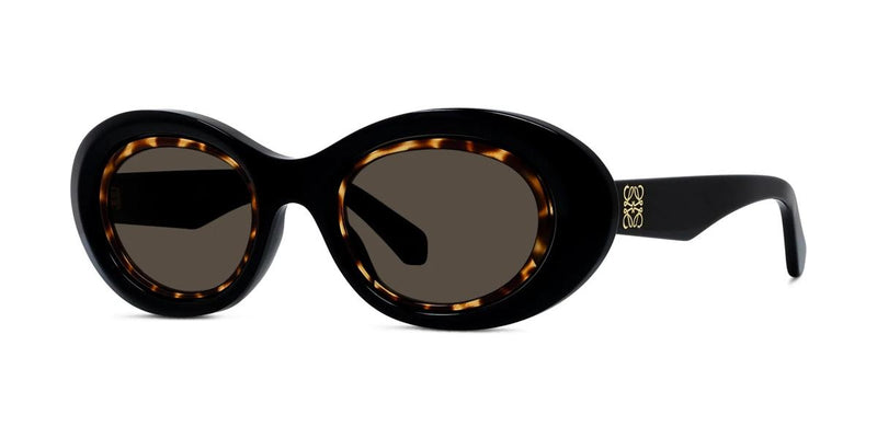 01E - Acetate Shiny Black with Brown Normal lenses