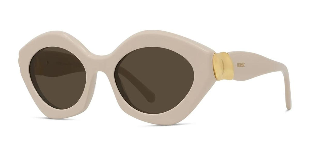 25E - Acetate Shiny White with Brown Normal lenses