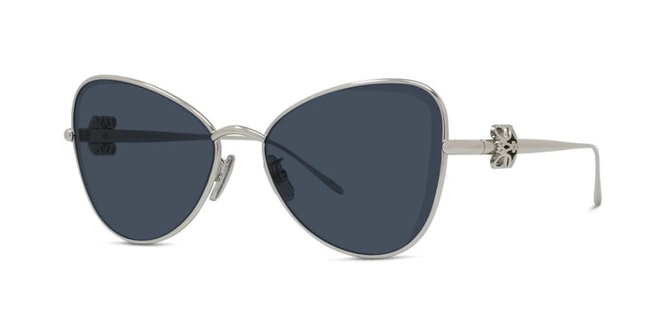 16V - Metal Shiny Silver with Blue Normal lenses