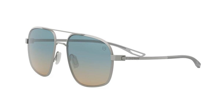 17W - Titanium Matte Silver with Blue Mirror lenses