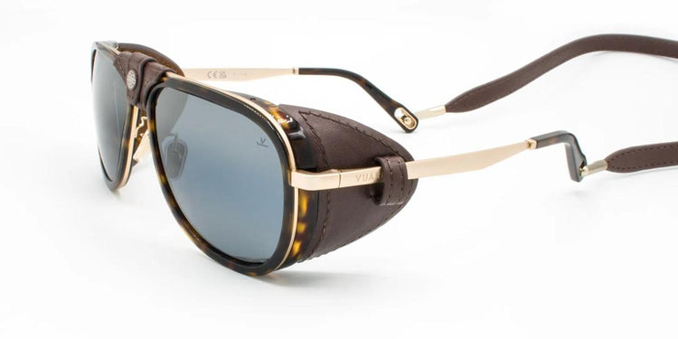 52X - Titanium Matte Havana with Blue polarlynx lenses