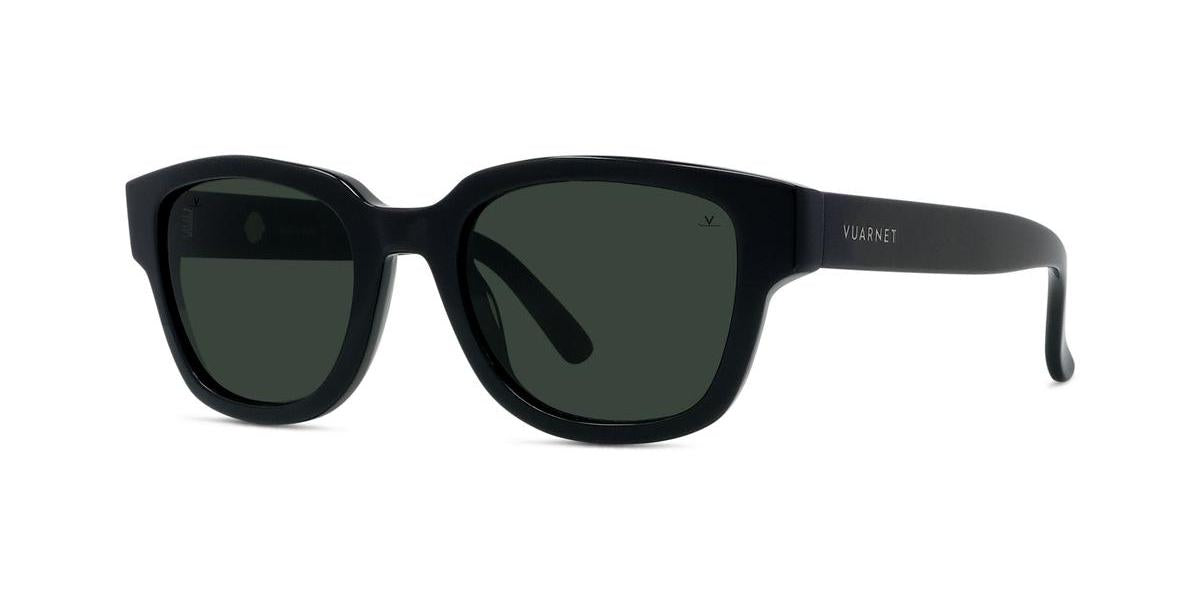 01A - Acetate Shiny Black with Pure grey lenses