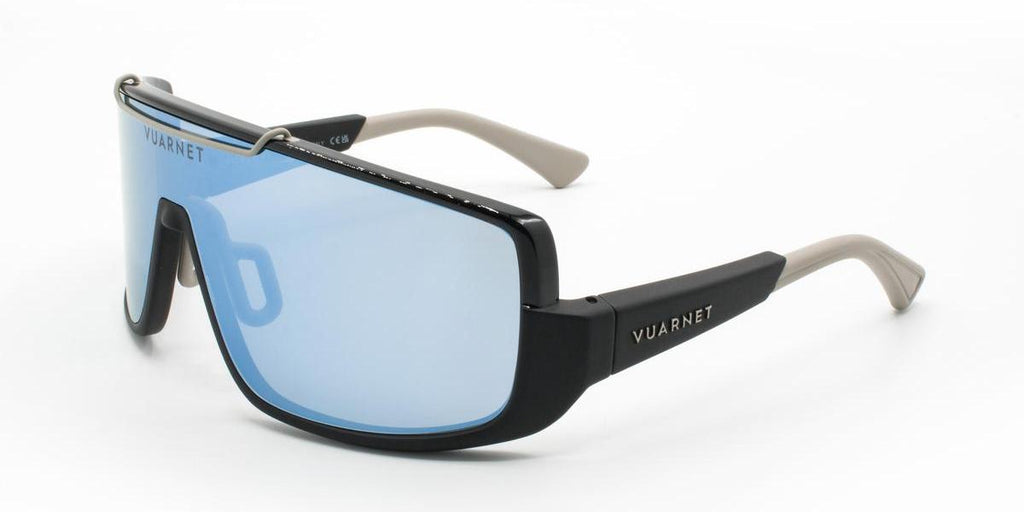 02W - Injected Matte Black with Grey blue mirror lenses