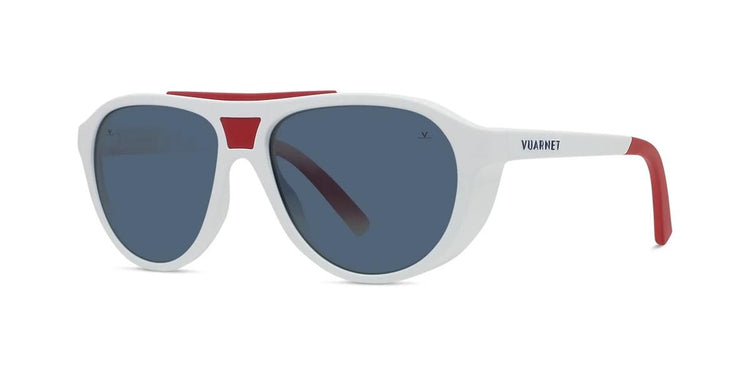 21X - Injected Matte White with Blue polar lynx lenses