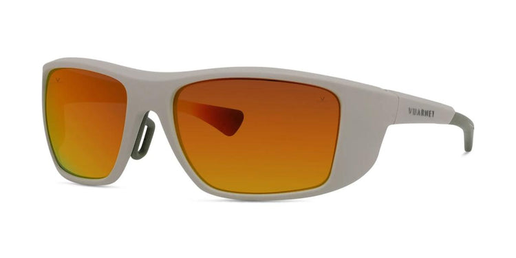 57J - Injected Matte Brown with Orange mirror lenses