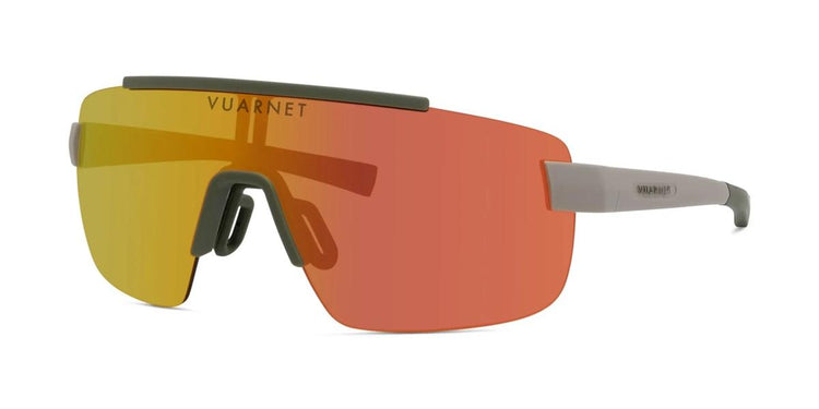 57J - Injected Matte Brown with Orange mirror lenses