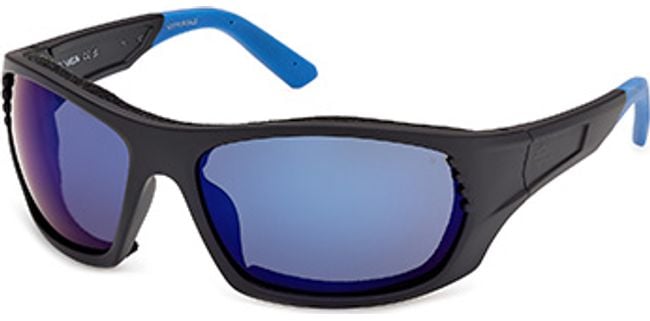 02X - Matte Black / blue mirror
