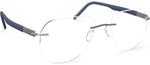 7000 - Rhodium / Navy Blue
