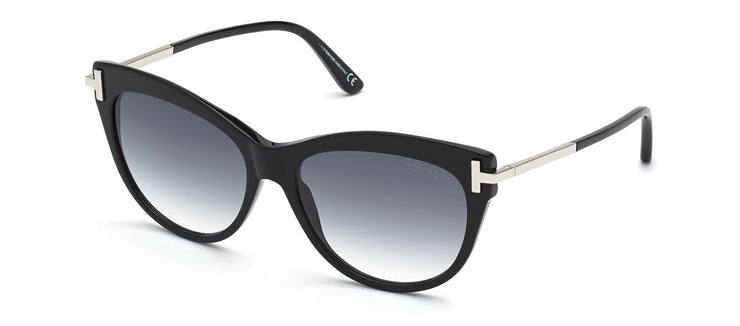 Tom Ford Kira FT0821 01B Cat-Eye Sunglasses