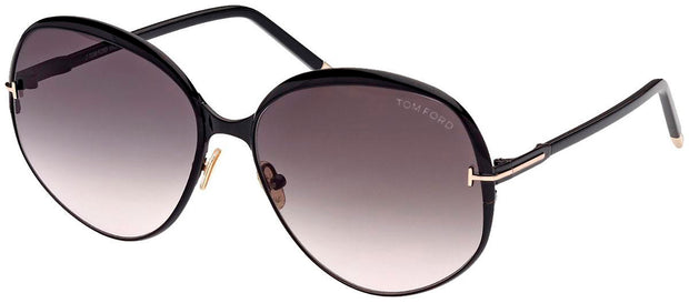 Tom Ford FT0913 YVETTE W 01B Oversized Round Sunglasses