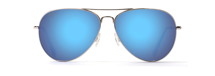 Maui Jim Mavericks Silver Aviator Polarized Sunglasses