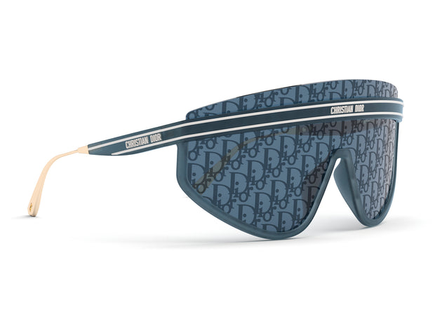 DIORCLUB M2U Shiny Blue / Blue Mirror Shield Sunglasses