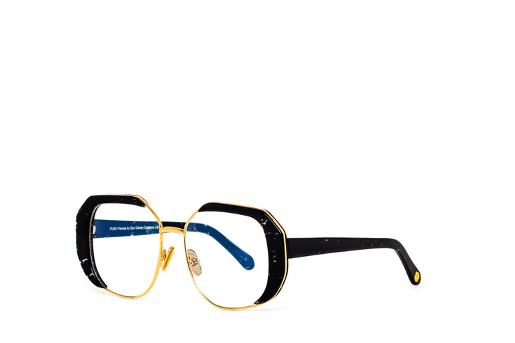 FUBU Frames Fifth Ave Black Geometric Blue Light Eyeglasses