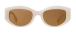Garrett Leight RETRO BIGGIE  2127 ECRU/MAG Round Sunglasses