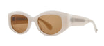 Garrett Leight RETRO BIGGIE  2127 ECRU/MAG Round Sunglasses